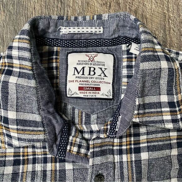 MBX Blue white and yellow button down size small - Picture 2 of 3